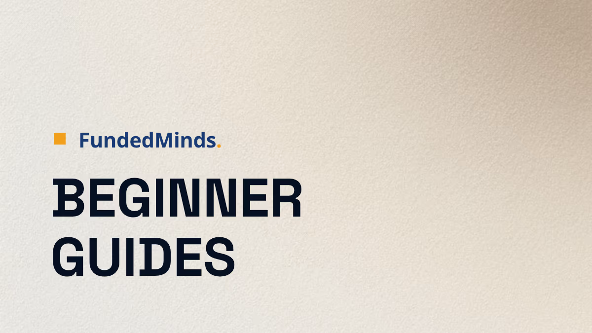An illustration of a beginner's roadmap to prop trading, featuring educational resources like e-books, videos, and checklists for aspiring funded traders.